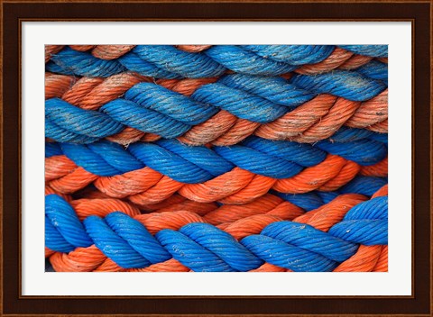 Framed Pattern of rope on cruise ship, Nile River, Egypt Print