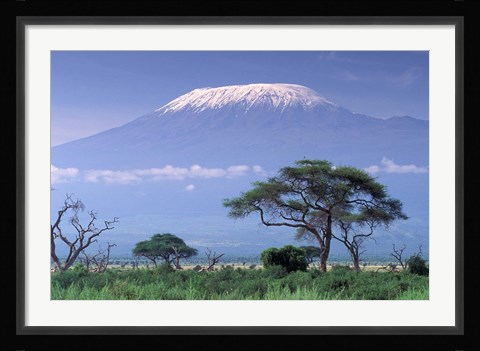 Framed Mount Kilimanjaro, Amboseli National Park, Kenya Print