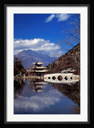 Framed Pagoda, Black Dragon Pool Park, Lijiang, Yunnan, China Print