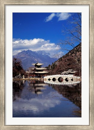 Framed Pagoda, Black Dragon Pool Park, Lijiang, Yunnan, China Print