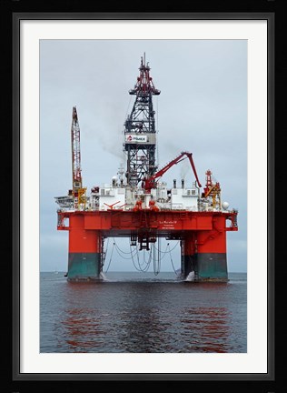 Framed Oil Rig, Walvis Bay, Namibia, Africa. Print