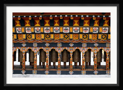 Framed Prayer Wheels, Thimphu, Bhutan Print