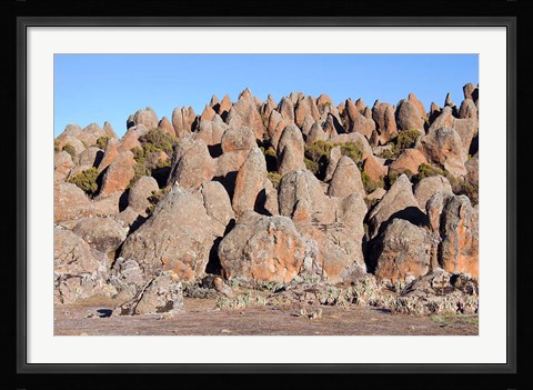 Framed Rafu Lava Flow rock formations, Sanetti Plateau, Bale Mountains, Ethiopia Print