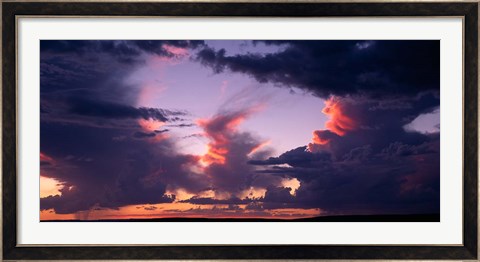 Framed Namibia, Fish River Canyon, Thunder storm clouds Print