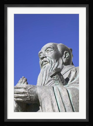 Framed Sculpture of Confucius, Tibet, China Print