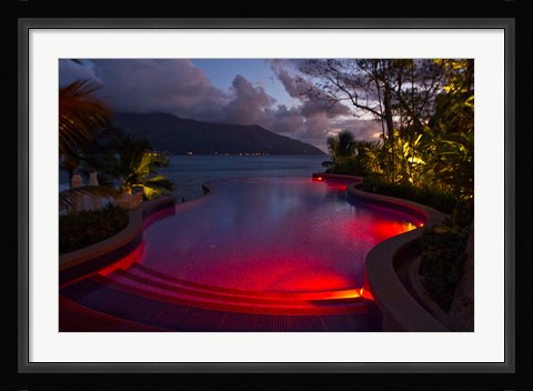 Framed Resort, Pool, Northolme Hotel, Mahe Island, Seychelles Print