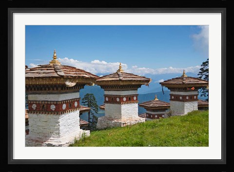Framed Sindokha Dzong, Dochu La Pass, Thimphu and Punakha, Bhutan Print