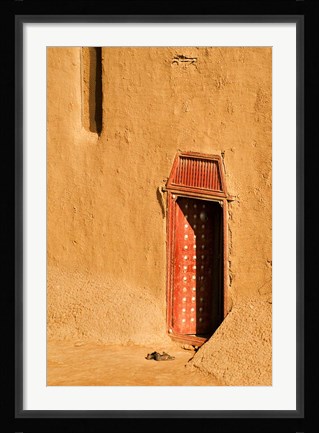 Framed Shoes outside side door into the Mosque at Djenne, Mali, West Africa Print