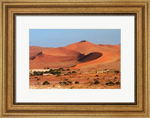 Framed Sand dune at Sossusvlei, Namib-Naukluft National Park, Namibia Print