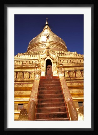 Framed Shwezigon Paya, Bagan, Myanmar Print