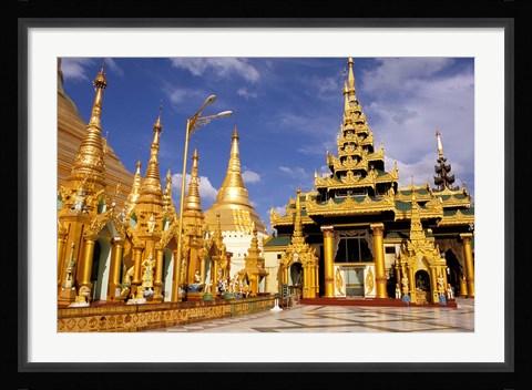 Framed Shwedagon Pagoda, Yangon, Myanmar Print