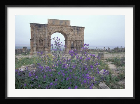 Framed Ruins of Triumphal Arch in Ancient Roman city, Morocco Print