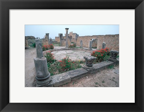 Framed Ruins of Ancient Roman Mansion called House of Columns, Morocco Print