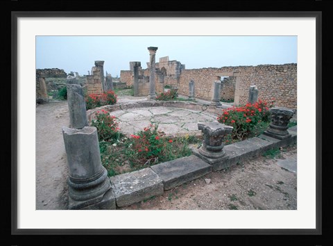 Framed Ruins of Ancient Roman Mansion called House of Columns, Morocco Print