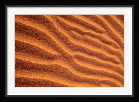 Framed Sand Dunes Furrowed by Winds, Morocco Print