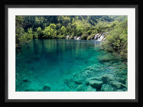 Framed Shuzheng Lake, Jiuzhaigou National Scenic Area, Sichuan Province, China Print