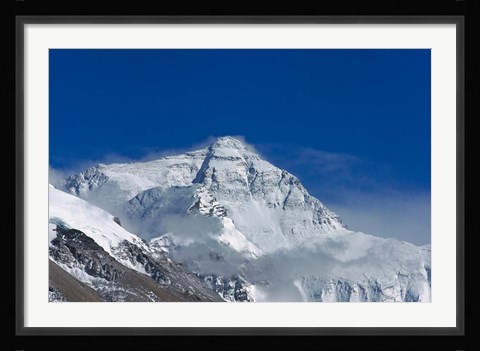Framed Snowy Summit of Mt. Everest, Tibet, China Print