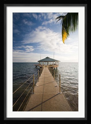 Framed Seychelles, Anse Bois de Rose, Coco de Mer Hotel pier Print