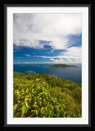 Framed Seychelles, La Digue, Nid d' Aigle Peak Print