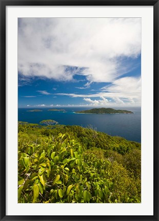 Framed Seychelles, La Digue, Nid d' Aigle Peak Print