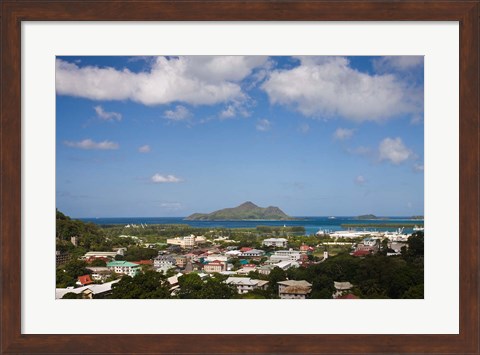 Framed Seychelles, Mahe Island, Victoria, Beau Vallon Road Print