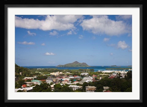 Framed Seychelles, Mahe Island, Victoria, Beau Vallon Road Print
