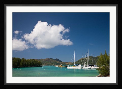 Framed Seychelles, Praslin Island, Baie St. Anne bay Print