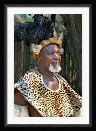 Framed South Africa, KwaZulu Natal, Zulu tribe chief Print
