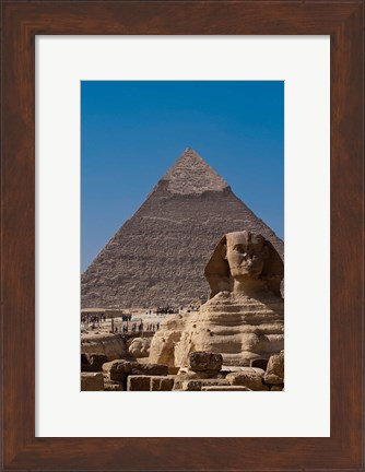 Framed Sphinx and Pyramid, Giza, Egypt Print