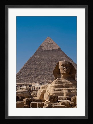 Framed Sphinx and Pyramid, Giza, Egypt Print