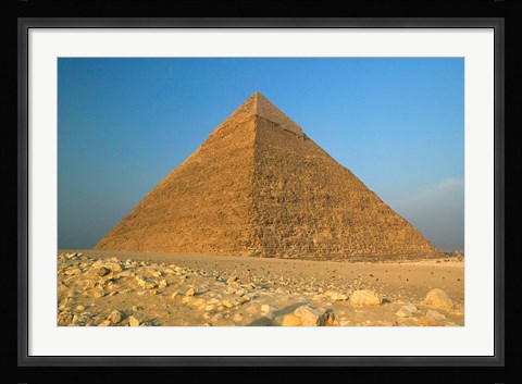 Framed Pyramids of Giza, the Nile, Cairo, Egypt Print