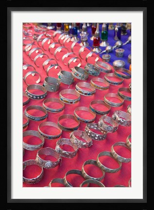 Framed Souvenir Moroccan Jewelry, Todra Gorge Area, Tinerhir, Morocco Print