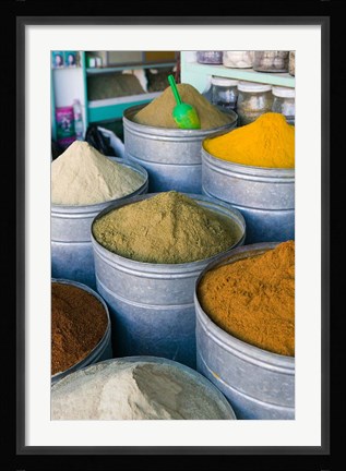 Framed Spices, The Souqs of Marrakech, Marrakech, Morocco Print