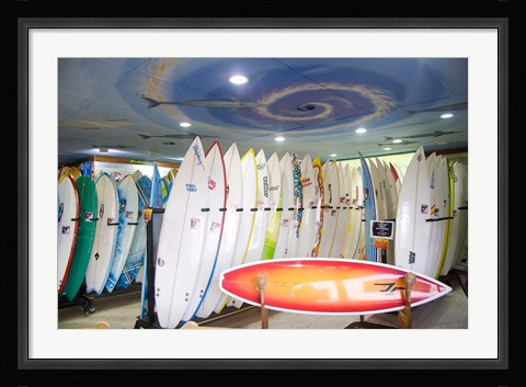 Framed Surf shop, Jeffrey's Bay, South Africa Print