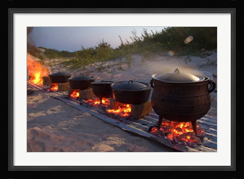 Framed Traditional Beach Dinner, Jeffrey's Bay, South Africa Print