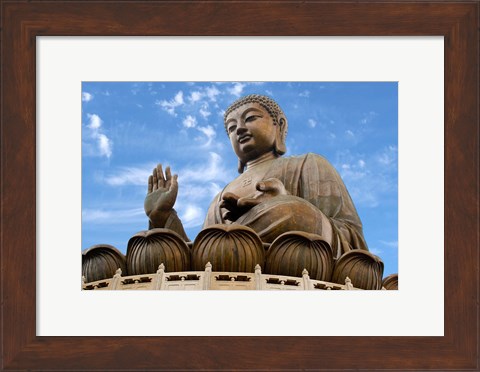 Framed Tian Tan Buddha Statue, Ngong Ping, Lantau Island, Hong Kong, China Print
