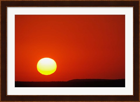 Framed Sunset, Masai Mara Game Reserve, Kenya Print