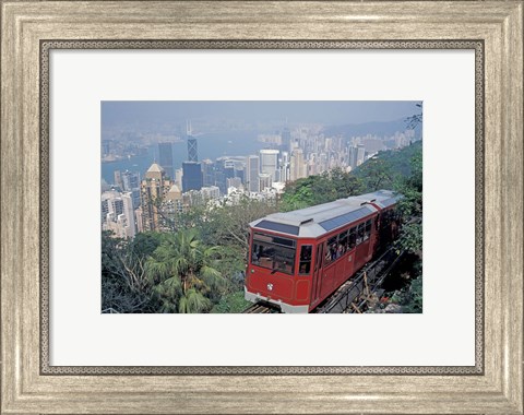 Framed Peak Tram, Victoria Peak, Hong Kong, China Print