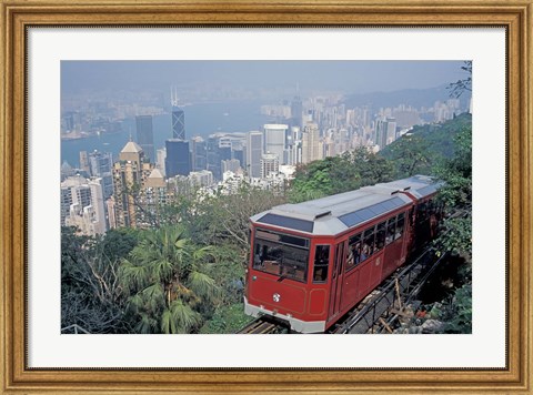 Framed Peak Tram, Victoria Peak, Hong Kong, China Print