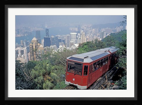 Framed Peak Tram, Victoria Peak, Hong Kong, China Print