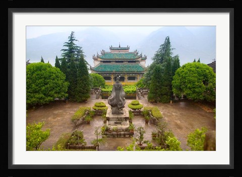 Framed Sunset View of Qu Yuan Temple, Yangtze River, China Print