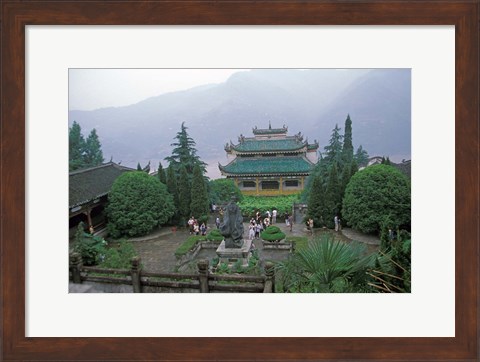 Framed Temple of Quyuan, Three Gorges, Yangtze River, China Print
