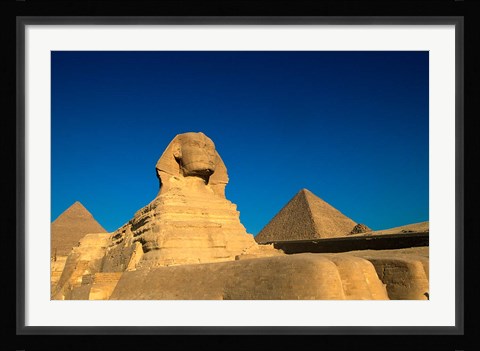Framed Sphinx, Pyramids at Giza, Egypt Print