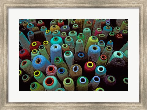 Framed Spools of Yarn, China Print