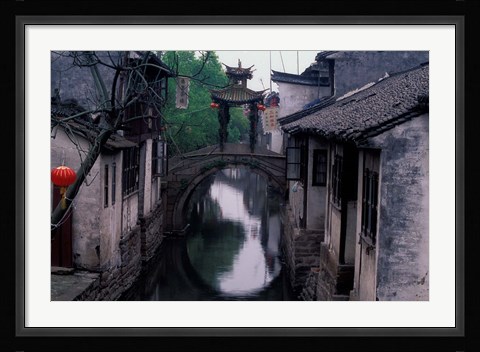 Framed Stone Arch Bridge Over Grand Canal in Ancient Watertown, China Print