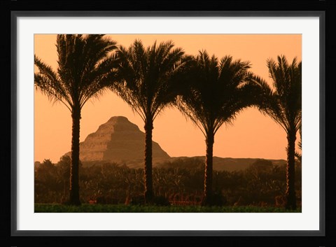 Framed Step Pyramid, Djoser, Old Kingdom, Sakkarra, Egypt Print