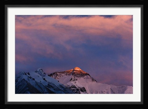 Framed Sunset on Mt. Everest, Tibet, China Print