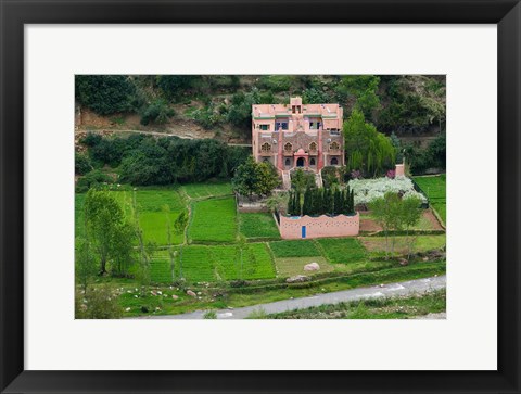Framed Village of Aghbalou, Ourika Valley, Marrakech, Morocco Print