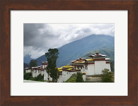 Framed Trongsa Dzong in the Mountain, Bhutan Print