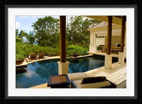 Framed Villa at Banyan Tree Resort on Mahe Island, Seychelles Print